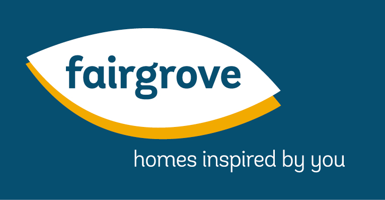 FAIRGROVE LOGO WITH STRAP RGB2 Bue background