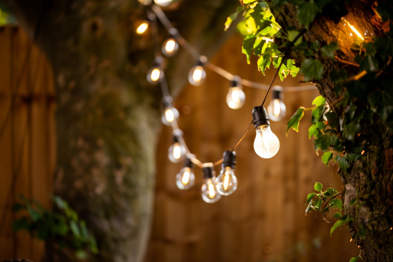 Outdoor lighting adds a cosy atmosphere